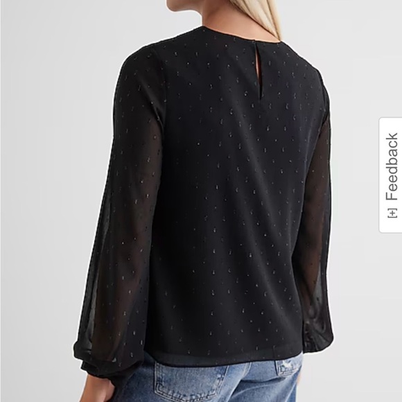 Metallic Dot Gathered Crew Neck Top extra small - Picture 16 of 17